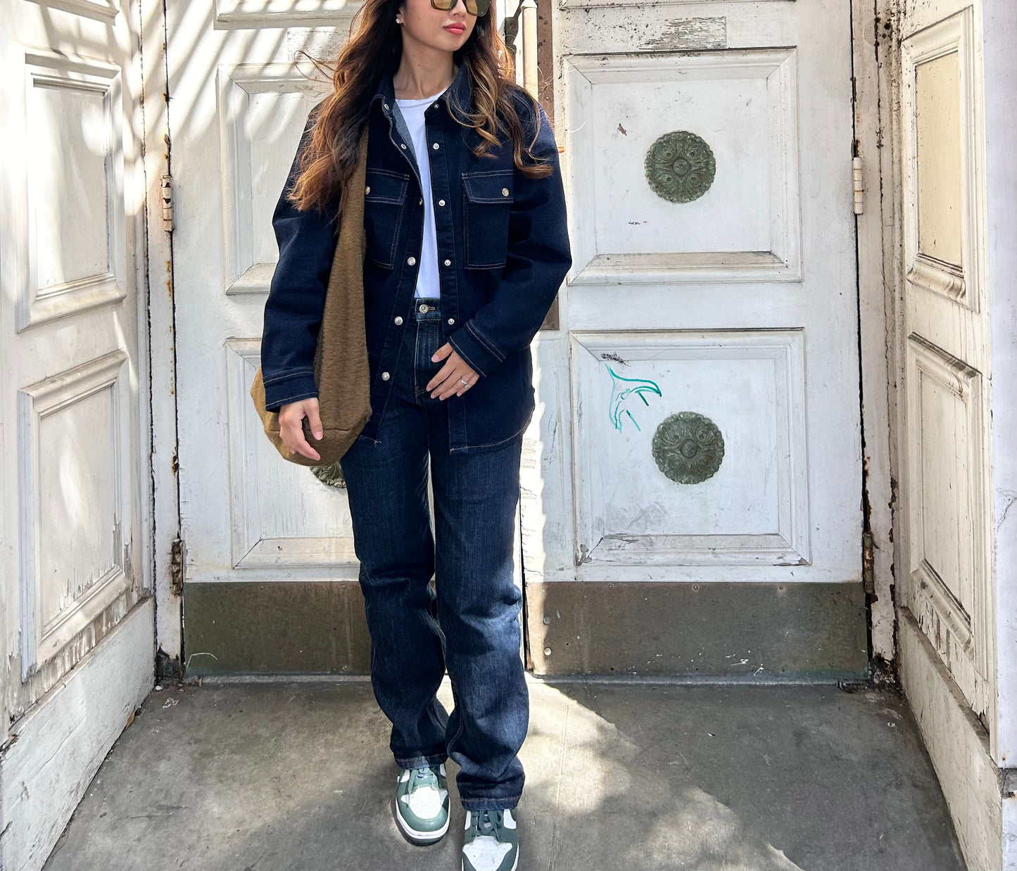 The Oversized Dark Denim Jacket